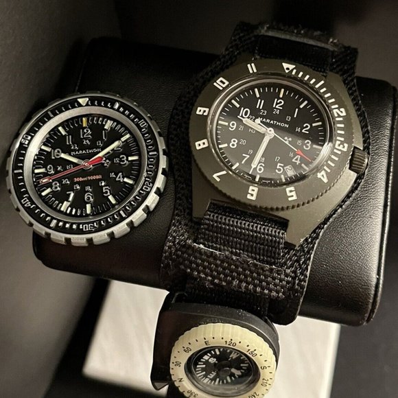 Marathon Watch Navigator sage green Date Tritium Sapphire Swiss with compass - Picture 1 of 6